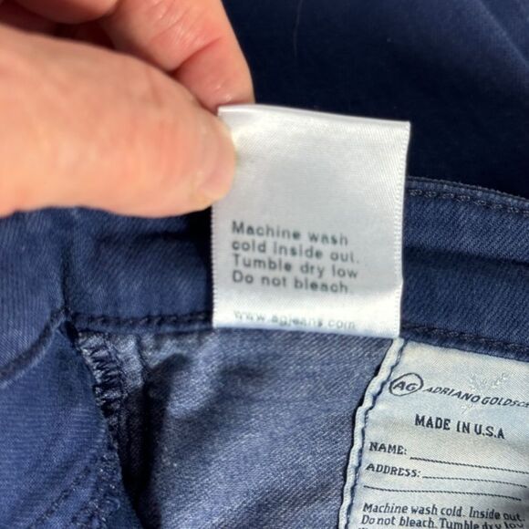 AG Adriano Goldschmied Blue The Stevie Slim Straight Crop Jeans Sz 28R - Picture 9 of 9